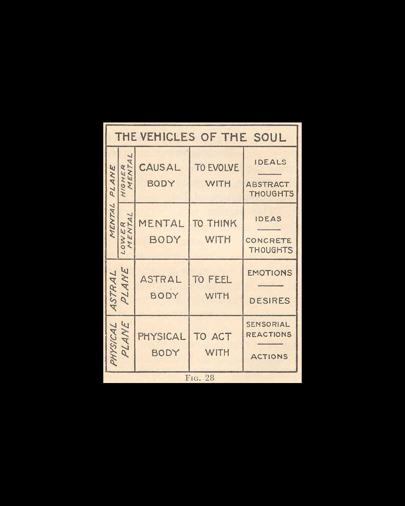 Diagram of the Theosophical subtle bodies, 1922